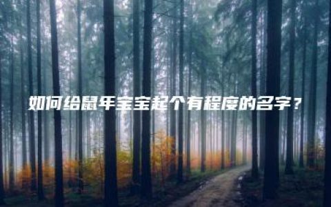 如何给鼠年宝宝起个有程度的名字？