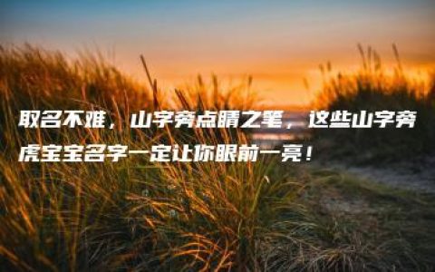 取名不难，山字旁点睛之笔，这些山字旁虎宝宝名字一定让你眼前一亮！