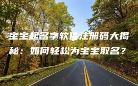 宝宝起名字软件注册码大揭秘：如何轻松为宝宝取名？