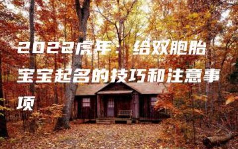 2022虎年：给双胞胎宝宝起名的技巧和注意事项