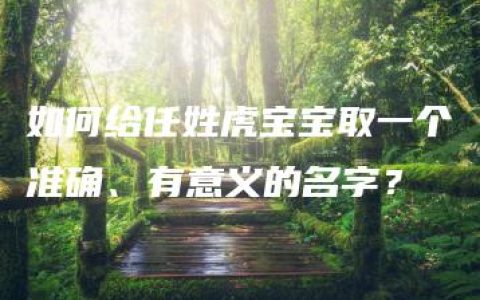 如何给任姓虎宝宝取一个准确、有意义的名字？