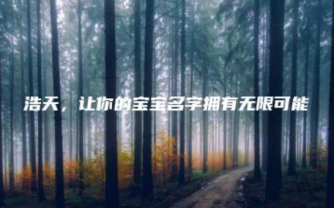 浩天，让你的宝宝名字拥有无限可能