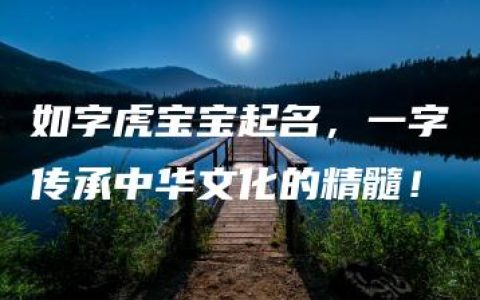 如字虎宝宝起名，一字传承中华文化的精髓！