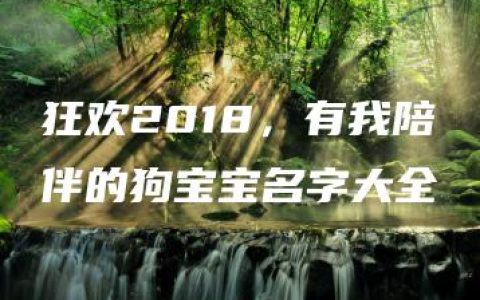 狂欢2018，有我陪伴的狗宝宝名字大全