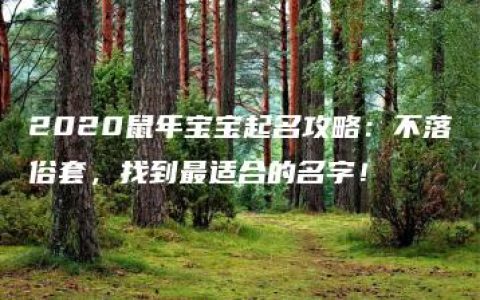 2020鼠年宝宝起名攻略：不落俗套，找到最适合的名字！