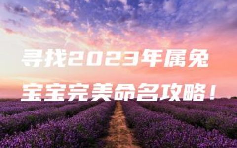 寻找2023年属兔宝宝完美命名攻略！