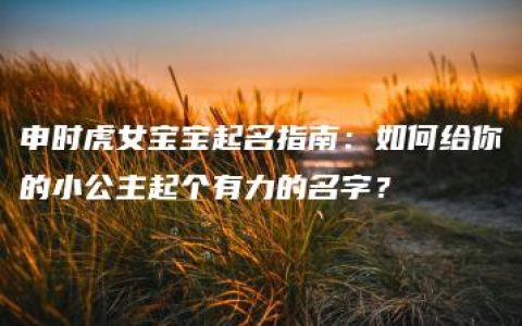 申时虎女宝宝起名指南：如何给你的小公主起个有力的名字？