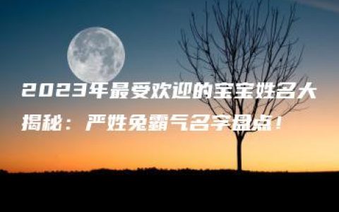 2023年最受欢迎的宝宝姓名大揭秘：严姓兔霸气名字盘点！