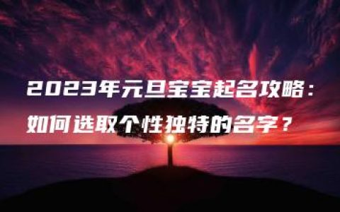 2023年元旦宝宝起名攻略：如何选取个性独特的名字？