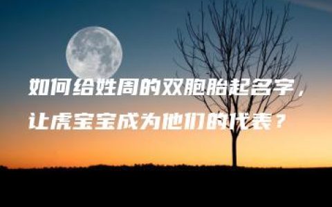 如何给姓周的双胞胎起名字，让虎宝宝成为他们的代表？