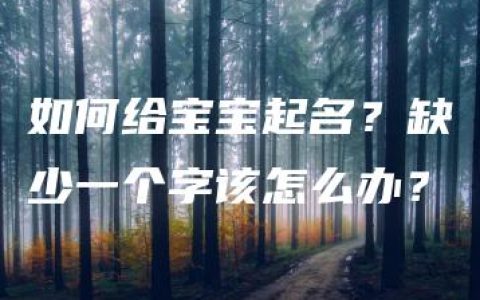 如何给宝宝起名？缺少一个字该怎么办？