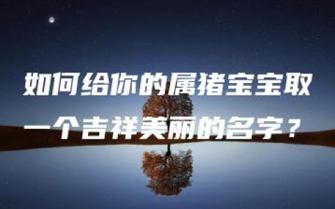 如何给你的属猪宝宝取一个吉祥美丽的名字？