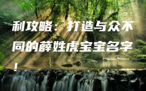 利攻略：打造与众不同的薛姓虎宝宝名字！