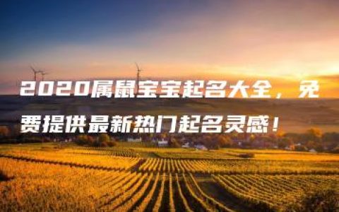 2020属鼠宝宝起名大全，免费提供最新热门起名灵感！