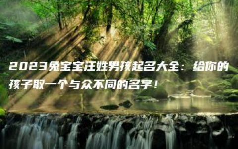 2023兔宝宝汪姓男孩起名大全：给你的孩子取一个与众不同的名字！