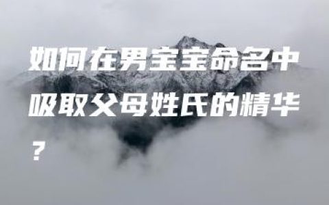 如何在男宝宝命名中吸取父母姓氏的精华？