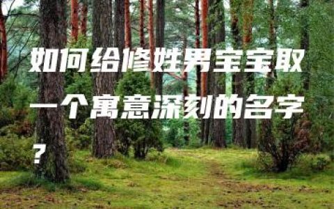 如何给修姓男宝宝取一个寓意深刻的名字？