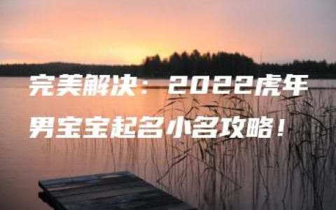 完美解决：2022虎年男宝宝起名小名攻略！