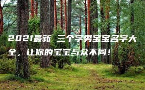 2021最新 三个字男宝宝名字大全，让你的宝宝与众不同！