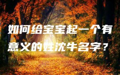 如何给宝宝起一个有意义的姓沈牛名字？