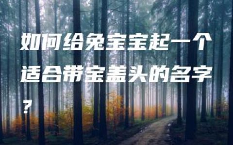 如何给兔宝宝起一个适合带宝盖头的名字？