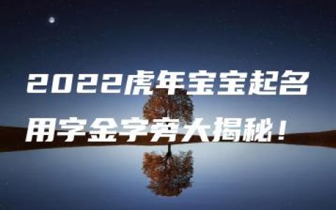 2022虎年宝宝起名用字金字旁大揭秘！