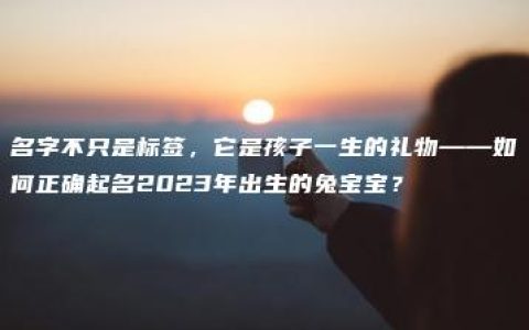 名字不只是标签，它是孩子一生的礼物——如何正确起名2023年出生的兔宝宝？