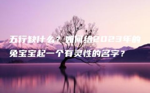 五行缺什么？如何给2023年的兔宝宝起一个有灵性的名字？