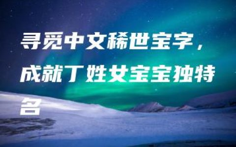 寻觅中文稀世宝字，成就丁姓女宝宝独特名