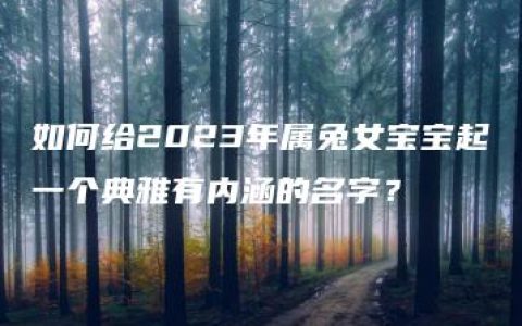 如何给2023年属兔女宝宝起一个典雅有内涵的名字？