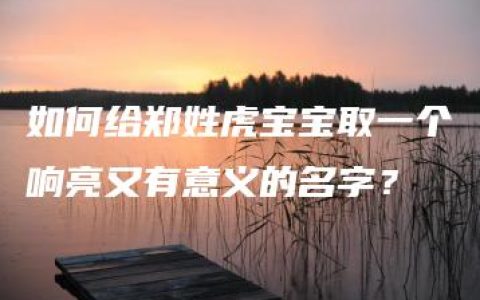 如何给郑姓虎宝宝取一个响亮又有意义的名字？