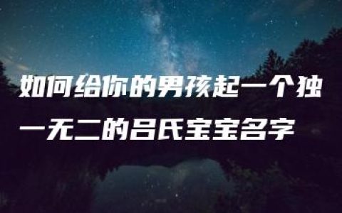 如何给你的男孩起一个独一无二的吕氏宝宝名字