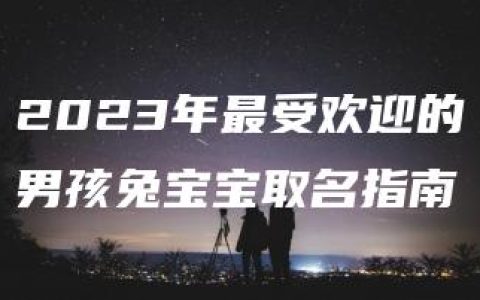 2023年最受欢迎的男孩兔宝宝取名指南