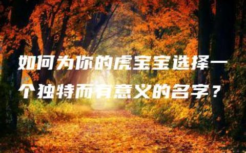 如何为你的虎宝宝选择一个独特而有意义的名字？