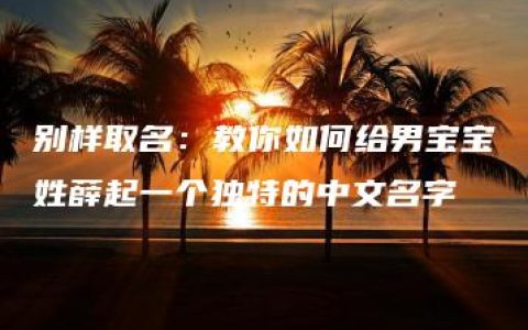 别样取名：教你如何给男宝宝姓薛起一个独特的中文名字