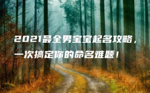 2021最全男宝宝起名攻略，一次搞定你的命名难题！