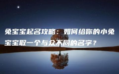 兔宝宝起名攻略：如何给你的小兔宝宝取一个与众不同的名字？