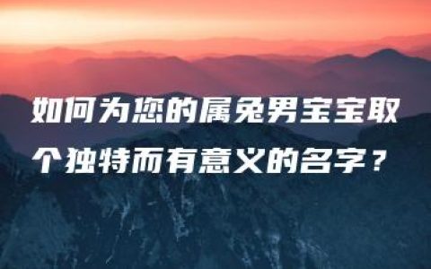 如何为您的属兔男宝宝取个独特而有意义的名字？