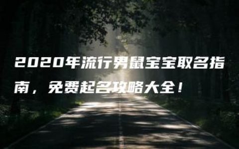 2020年流行男鼠宝宝取名指南，免费起名攻略大全！