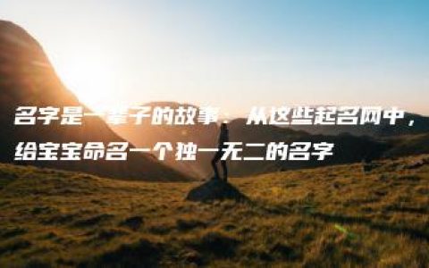 名字是一辈子的故事：从这些起名网中，给宝宝命名一个独一无二的名字