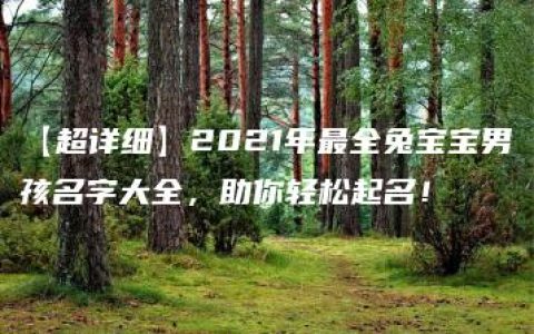 【超详细】2021年最全兔宝宝男孩名字大全，助你轻松起名！