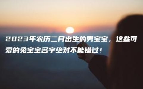 2023年农历二月出生的男宝宝，这些可爱的兔宝宝名字绝对不能错过！