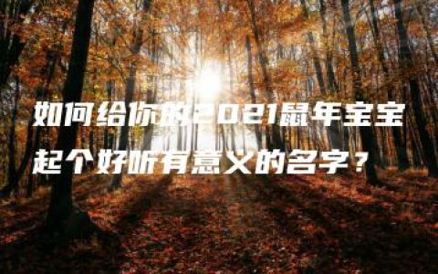 如何给你的2021鼠年宝宝起个好听有意义的名字？