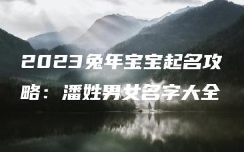 2023兔年宝宝起名攻略：潘姓男女名字大全