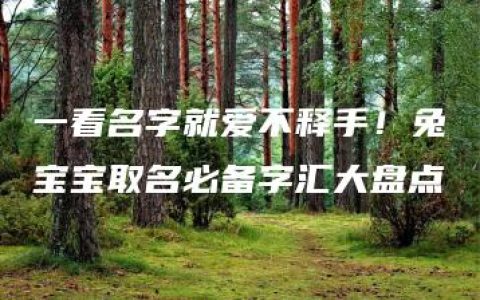 一看名字就爱不释手！兔宝宝取名必备字汇大盘点