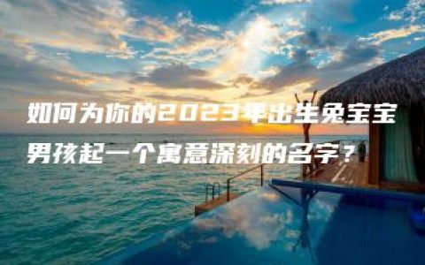 如何为你的2023年出生兔宝宝男孩起一个寓意深刻的名字？