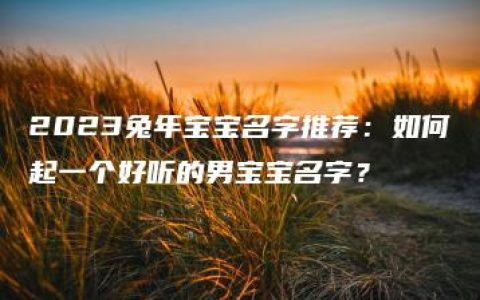 2023兔年宝宝名字推荐：如何起一个好听的男宝宝名字？