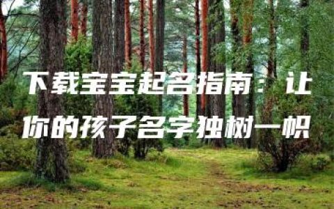 下载宝宝起名指南：让你的孩子名字独树一帜