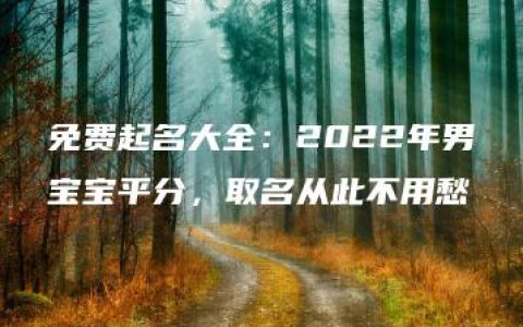 免费起名大全：2022年男宝宝平分，取名从此不用愁