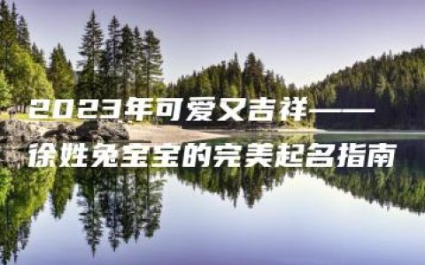 2023年可爱又吉祥——徐姓兔宝宝的完美起名指南